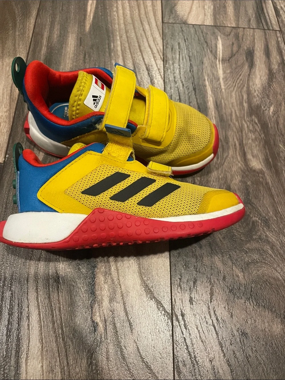 adidas Kids Yellow, Blue & Red Velcro Sneakers